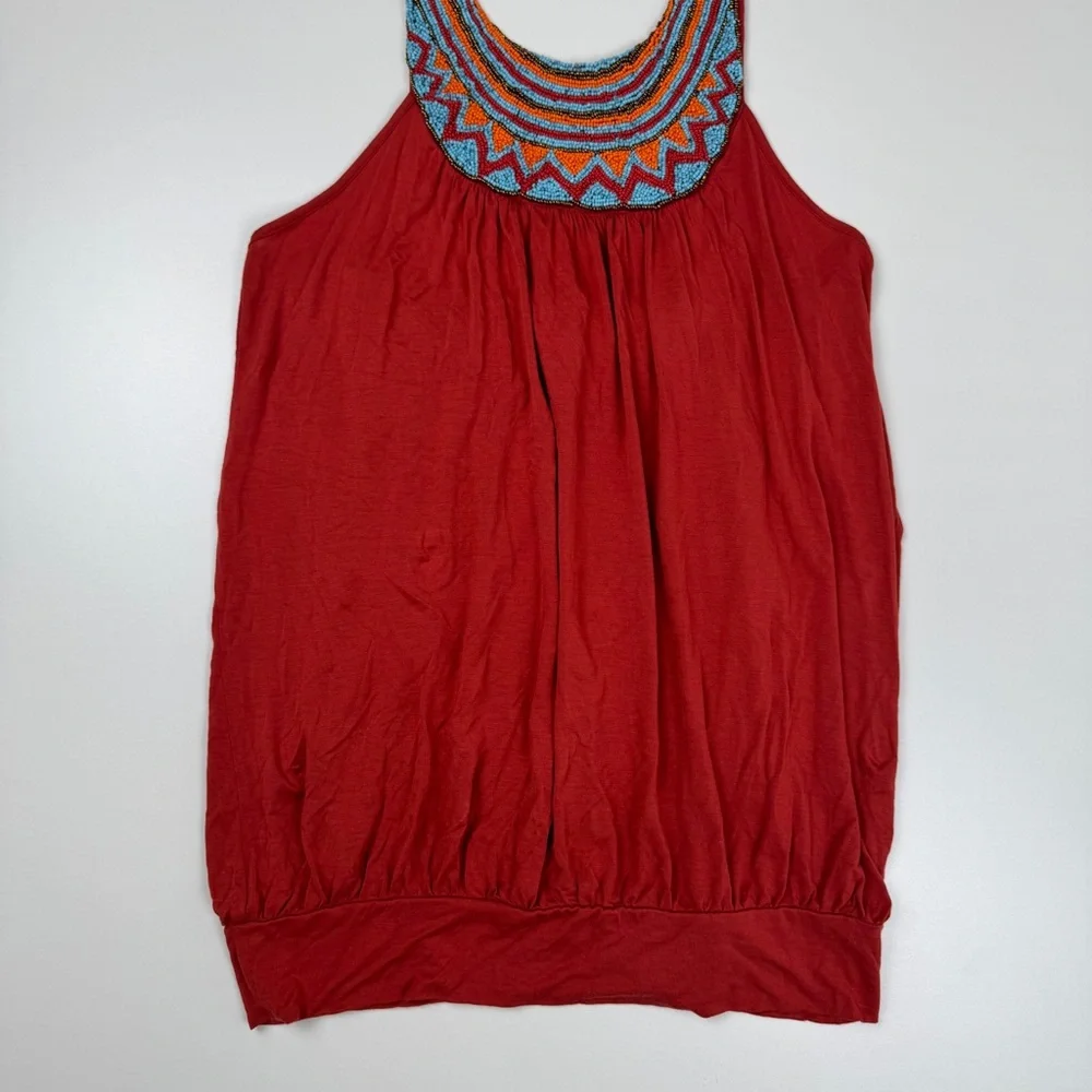 Vintage Y2K Twenty One Beaded Halter Top Micro Mini Dress Size Small Boho Fairy - Picture 7 of 11